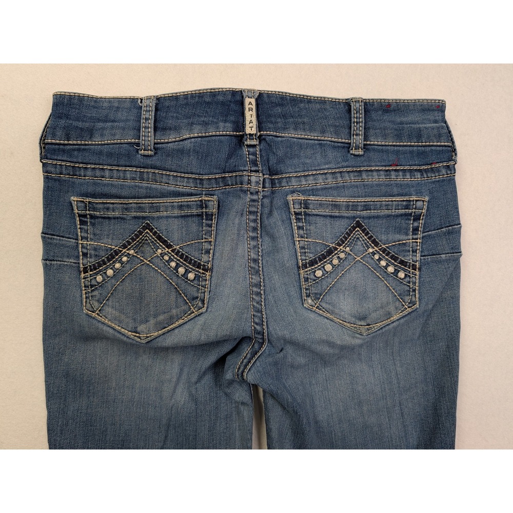 Ariat Womens Real Denim Bootcut Jeans 30L Workwear Embroidered Blue - Picture 9 of 11